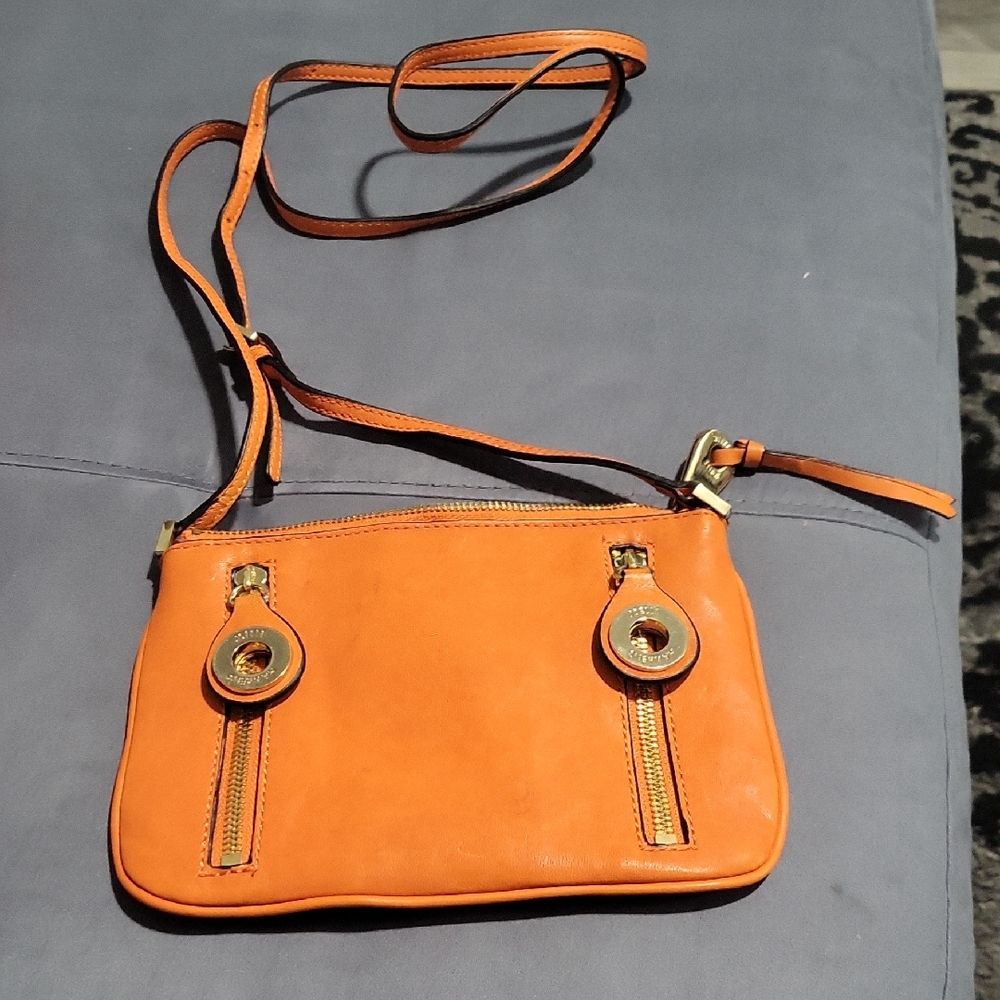 JOELLE HAWKINS Orange Leather Crossbody Bag
